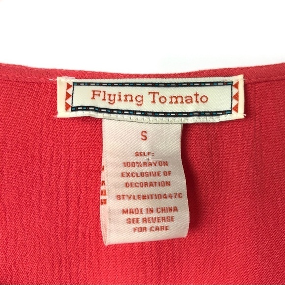 Flying Tomato Red Floral Small Embroidered Top - Picture 6 of 6